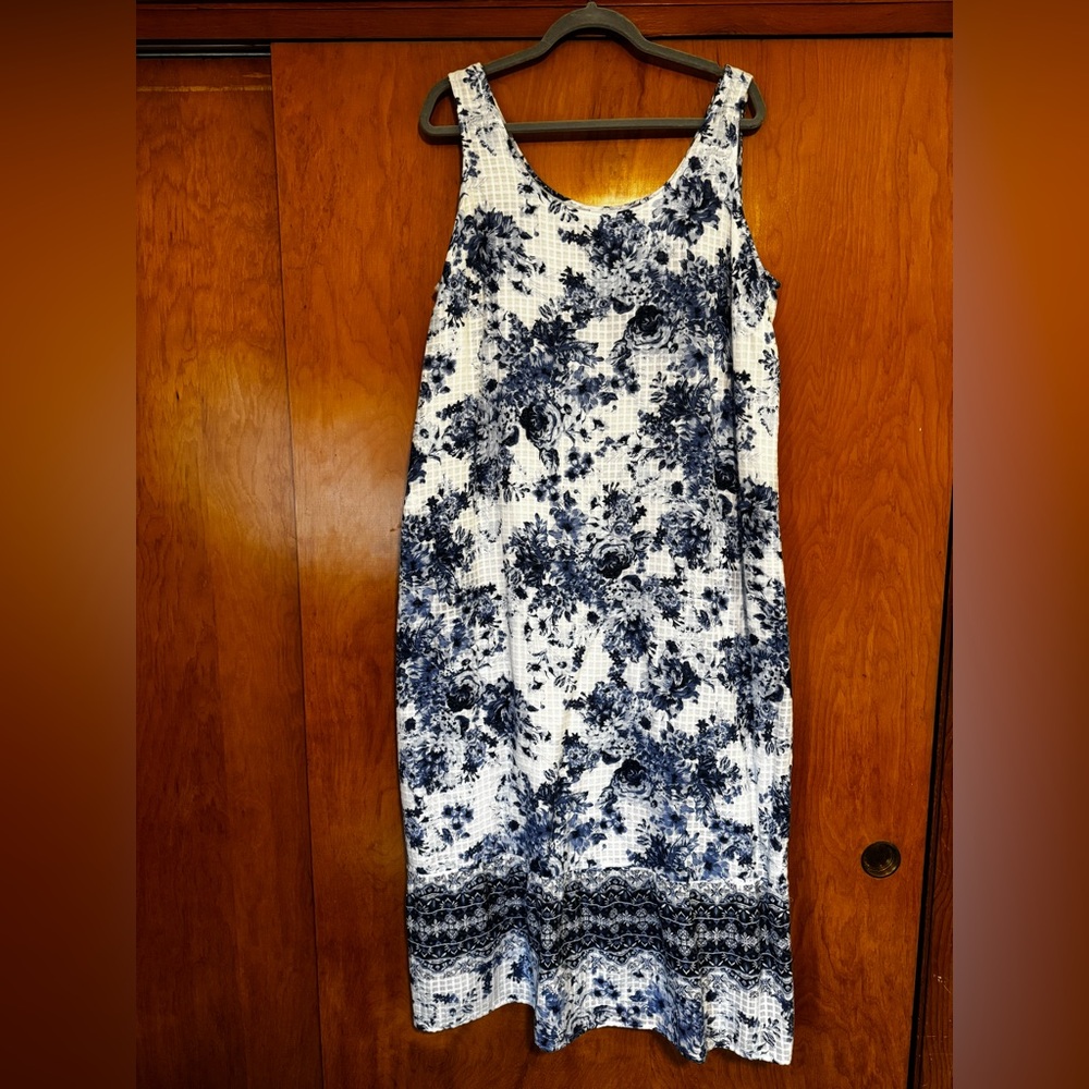 JJill Blue and White Summer Dress